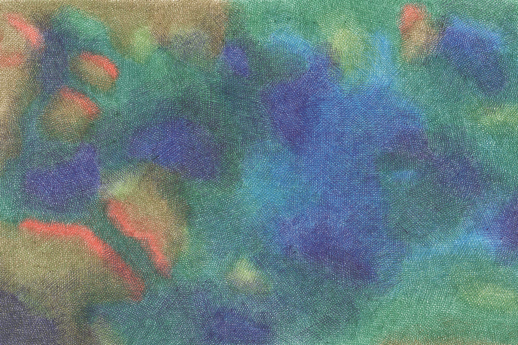 Source IV, 2024 - Stylos à bille BIC sur papier - 28x42 cm - Inès de Chefdebien