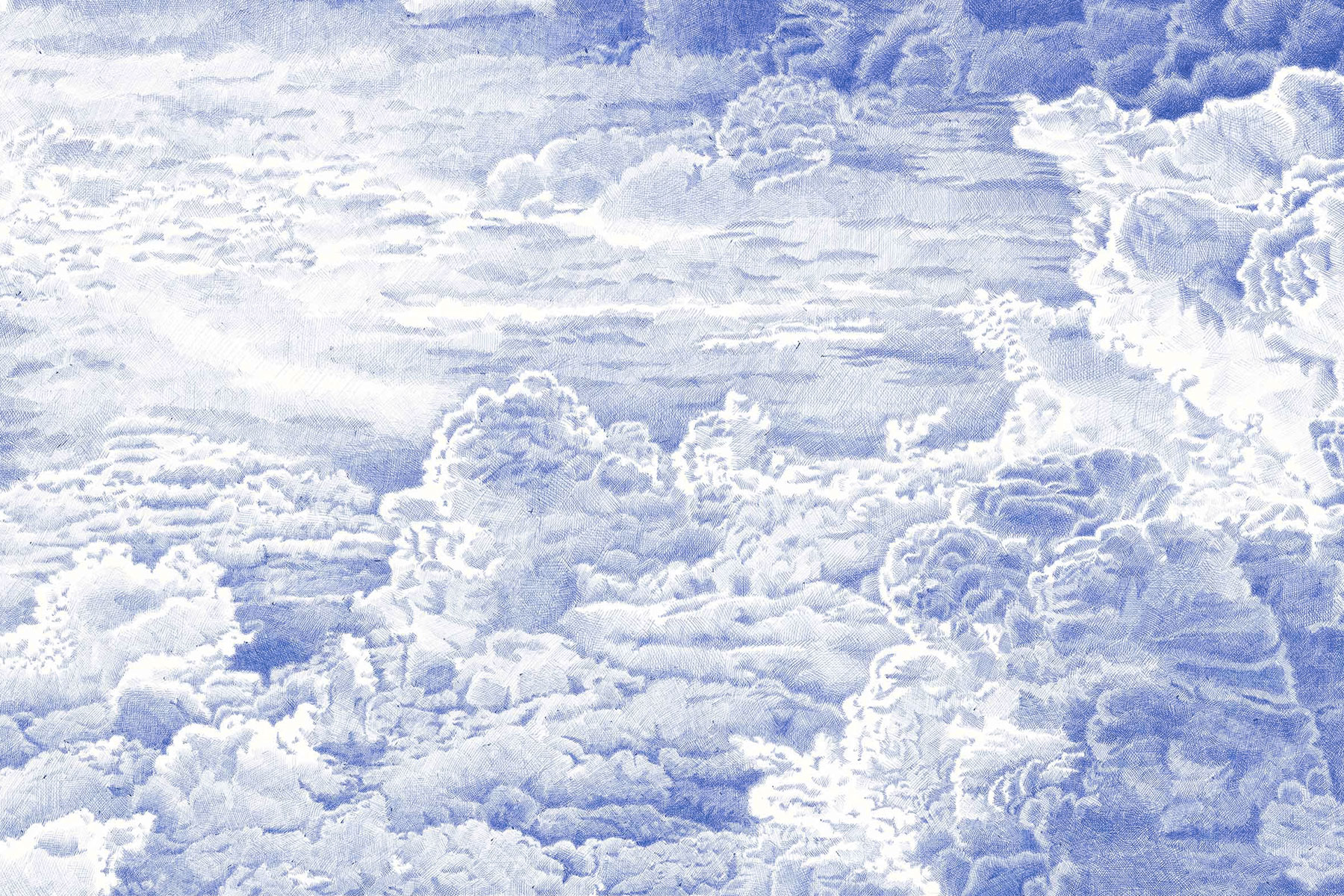 Nuages V, 2020 – Stylo à bille BIC sur papier – 73x110 cm - Inès de Chefdebien