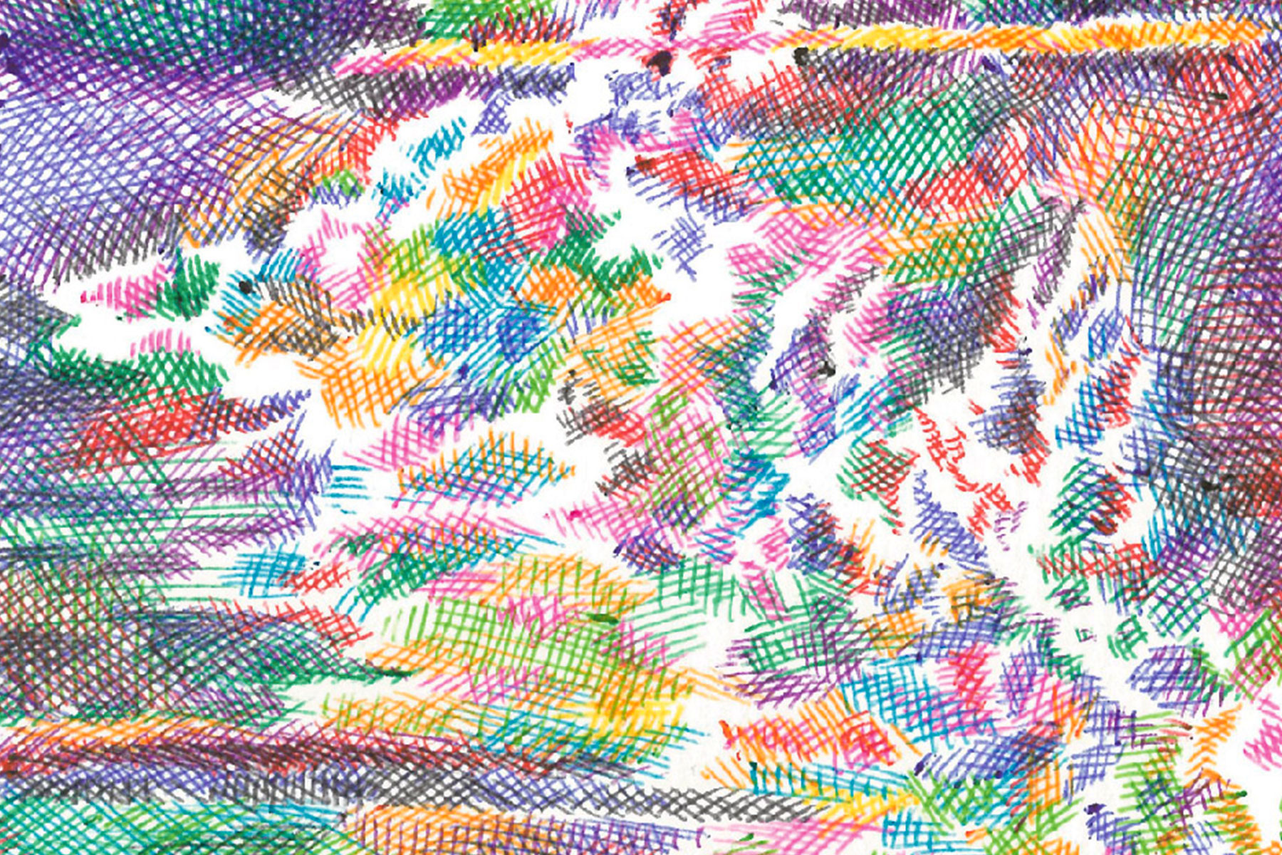 Nuages III, 2020 - Stylo à bille sur papier - 32x24 cm - Inès de Chefdebien