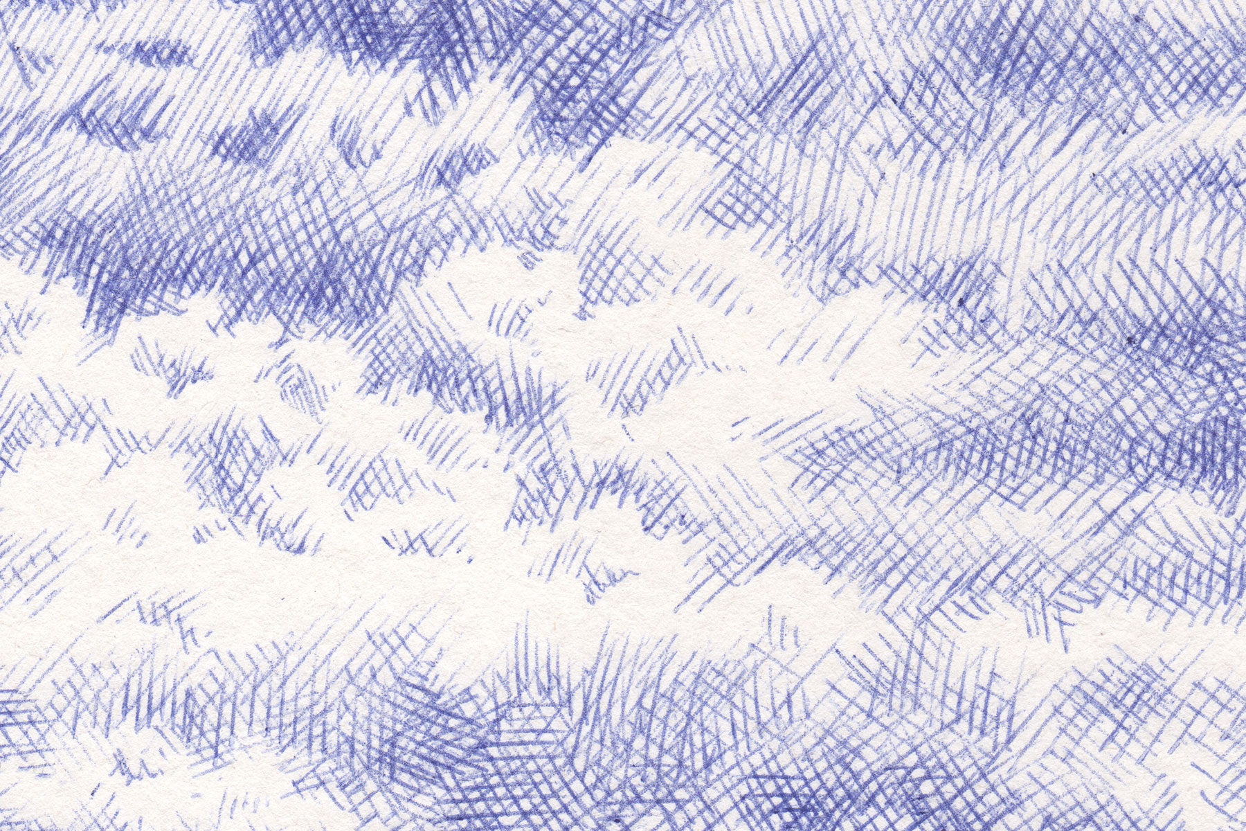 Nuages XXI, 2022 - Stylo à bille BIC sur papier - 21x28 cm - Inès de Chefdebien