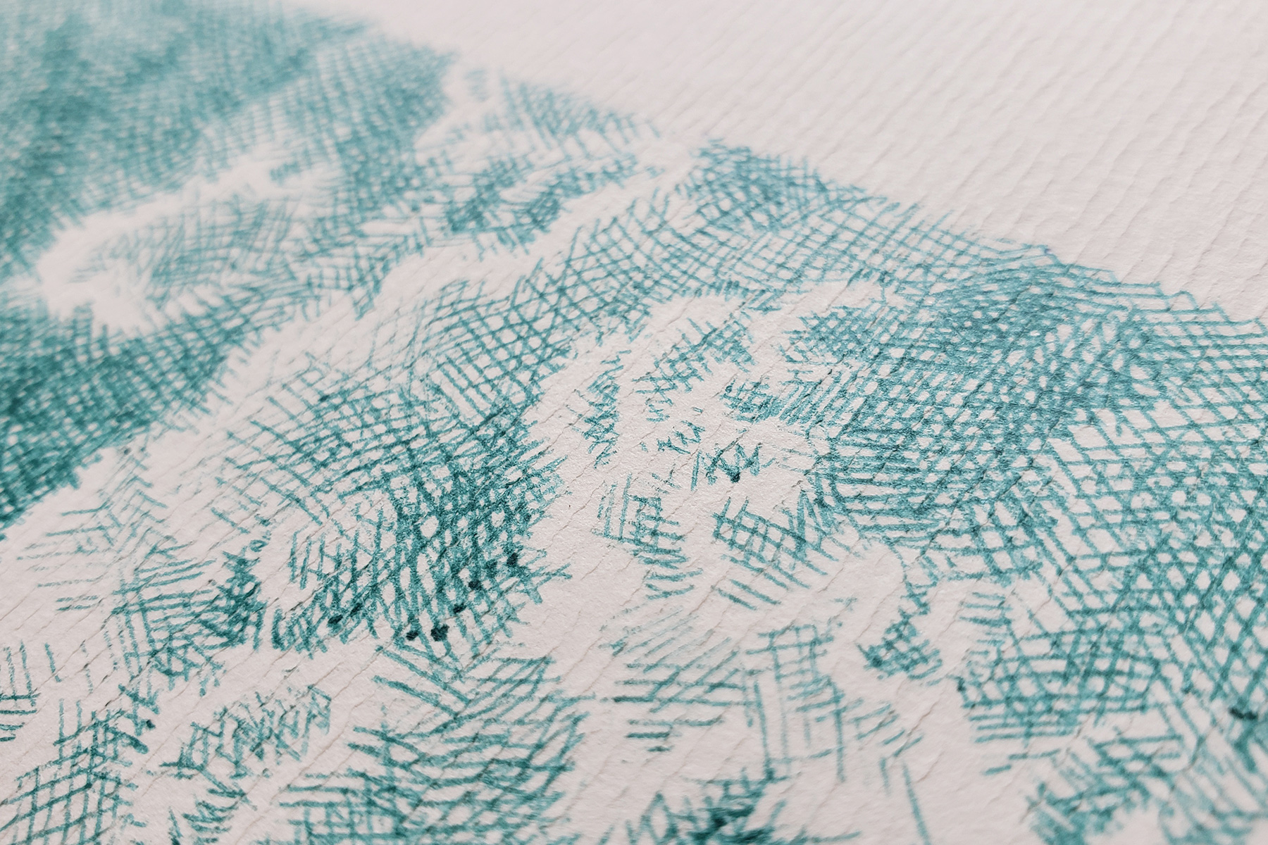 Nuages XX, 2022 - Stylo à bille BIC sur papier - 30x24 cm - Inès de Chefdebien